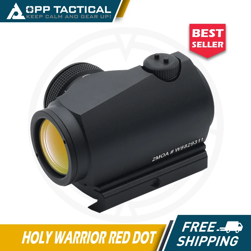 Holy Warrior 2022 Version 2MOA Tactical Red Dot Reflex 1x20mm Optic Sight for Hunting Airsoft Rifles with Mounts Full Markings