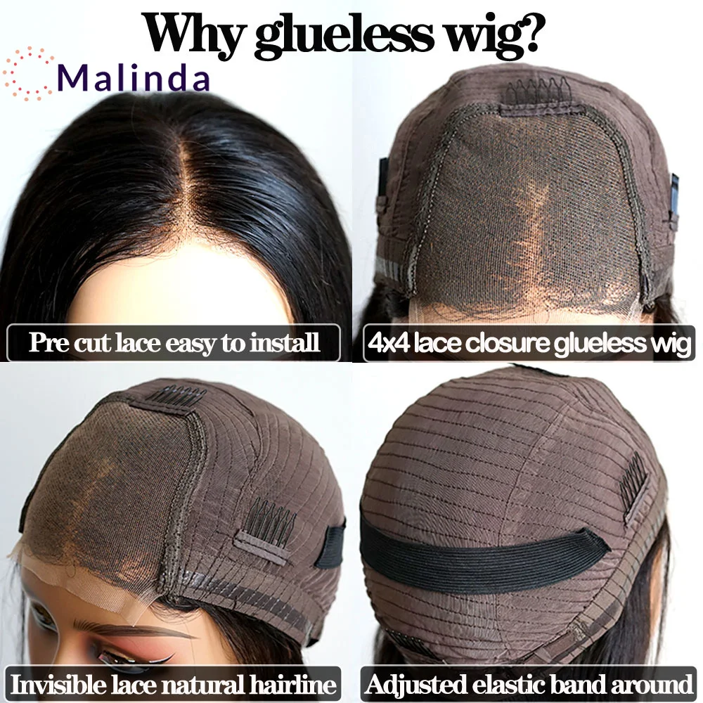 300% Плотность Свободная волна 9x6 Прозрачный кружевной закрытие Бесклеевой парик