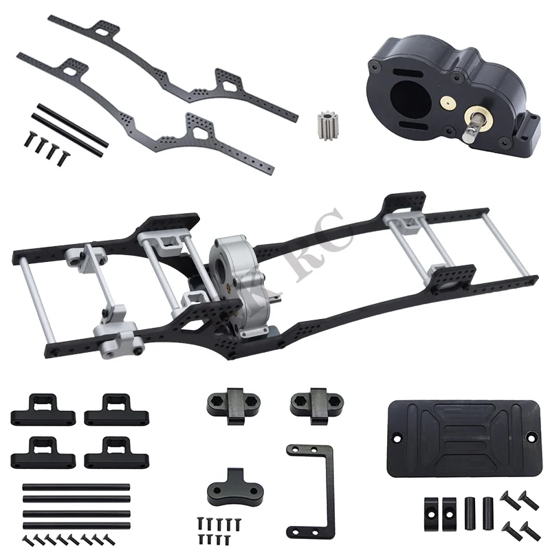 Bon Fiber Chassis Frame Girder Gearbox For 1/10 Rc Crawler Axial Scx10 I Ii Iii Capra