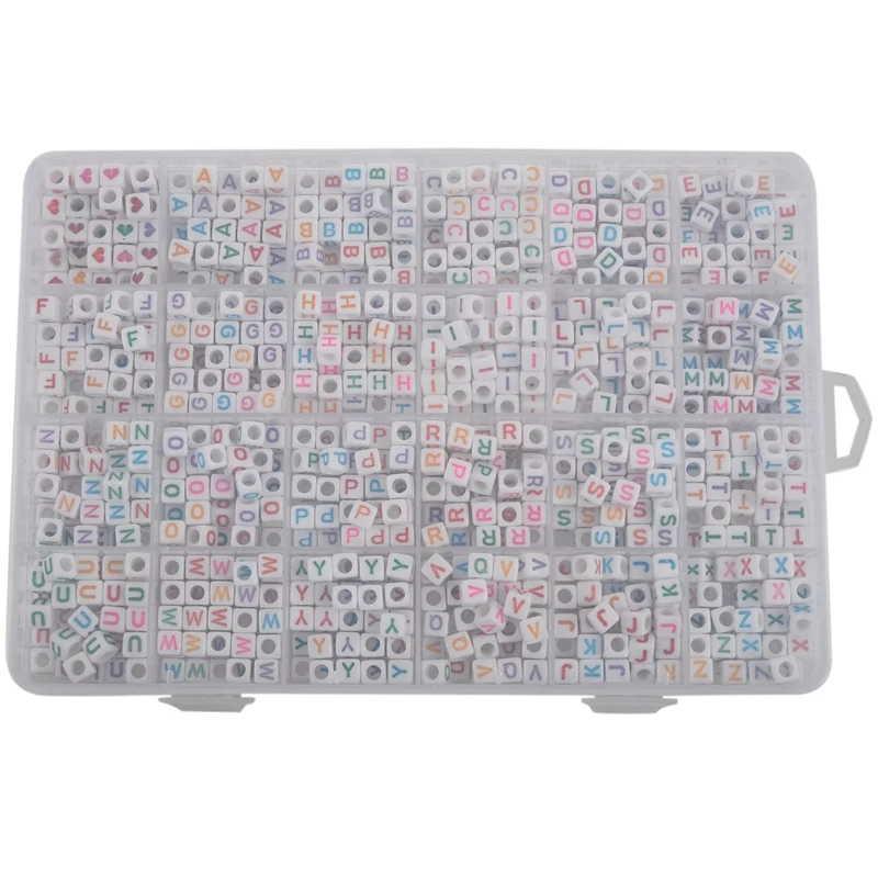 

1200Pcs Acrylic Mixed Letter And Number Beads Circle Round Individual Letter Alphabet Beads For DIY Bracelet Jewelry Making