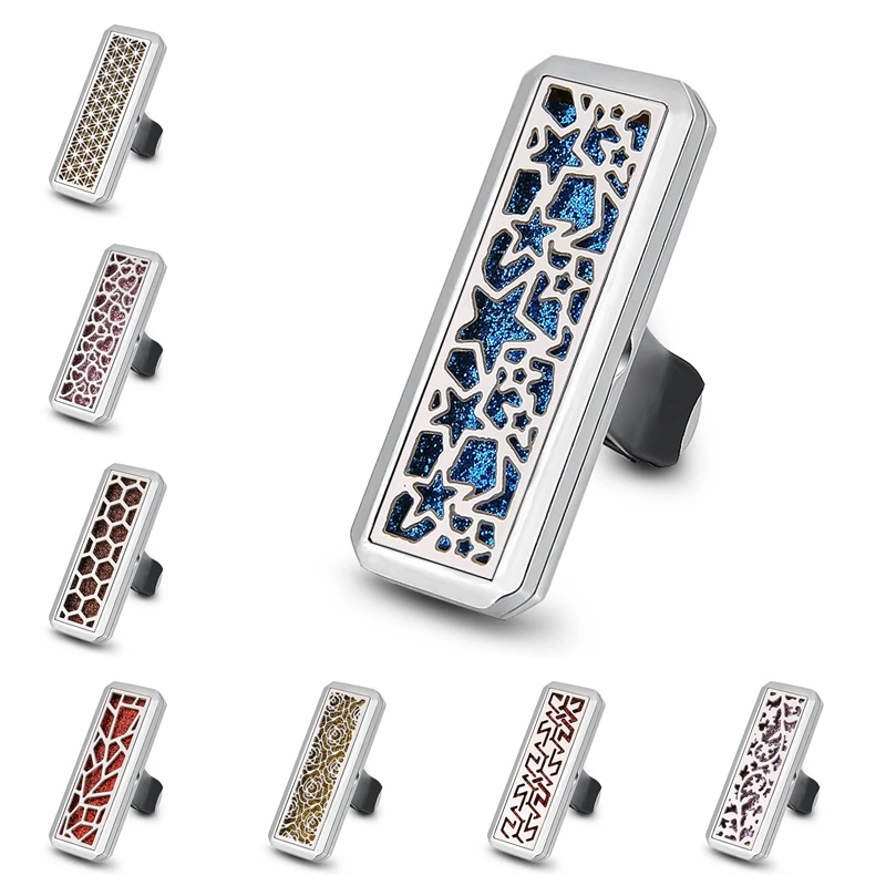 

Smell Perfume Diffuser Clip Auto Vent Essential Oil Stainless Steel Locket Interior Accessories Refillable Car Air Freshener