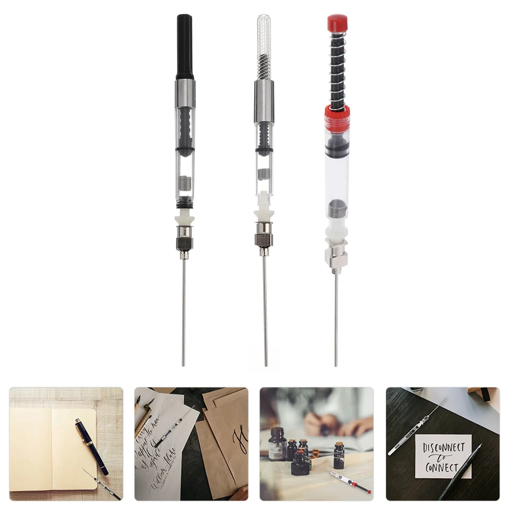 

3pcs Fountain Pen Ink Cartridge Converter Filler Ink Pen Syringe Tools Device