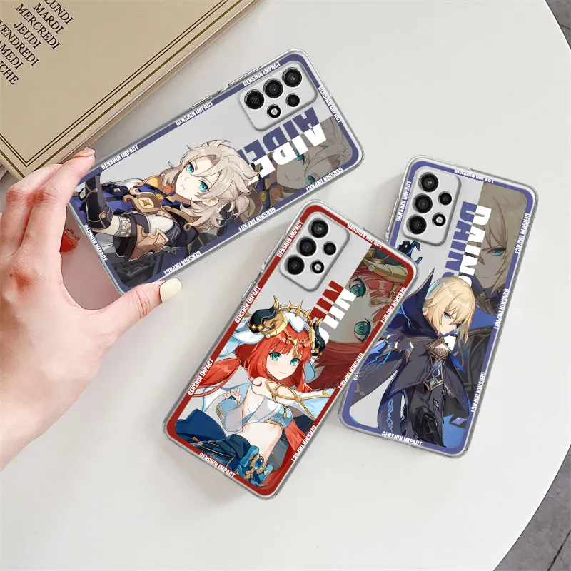 

Soft Case for Samsung A52 5G A50 A12 A70 A22 A32 4G A13 A31 A41 A72 A53 A21s Silicone Clear Cover Genshin Impact Nilou Xingqiu