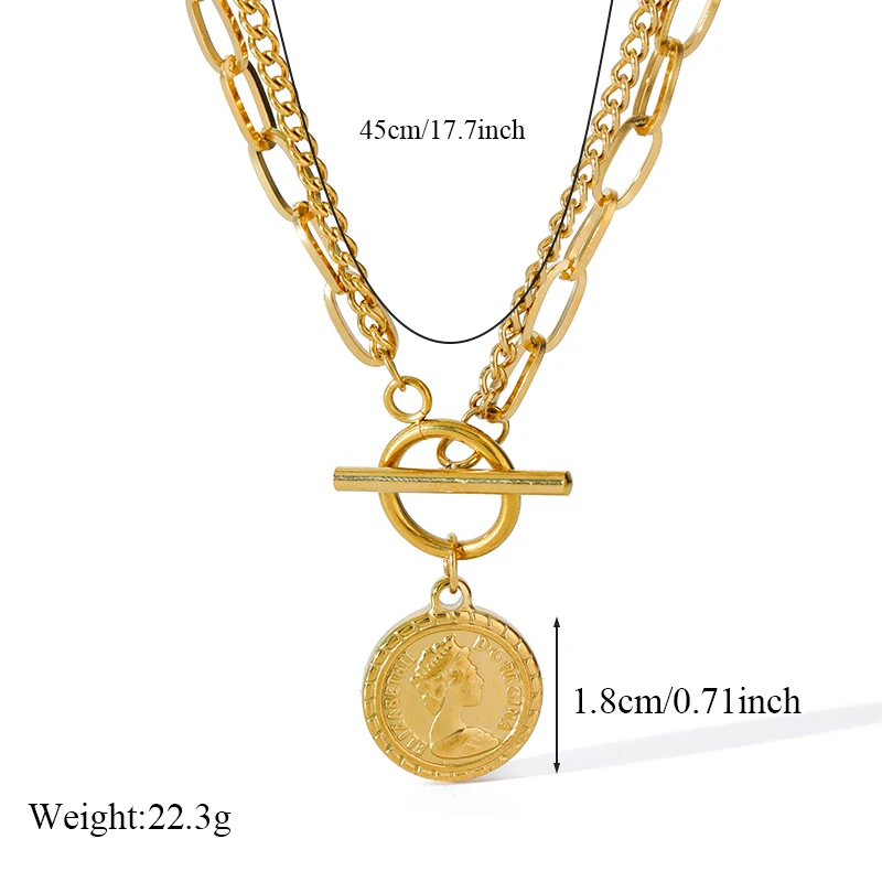 EILIECK Новая мода круглый портрет монета ожерелье браслеты набор для женщин модные