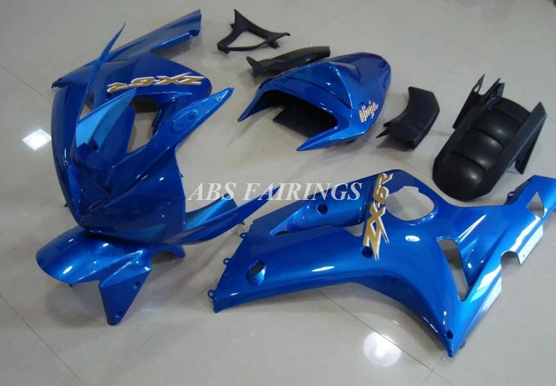 

4Gifts New ABS Motorcycle Fairings Kit Fit For Kawasaki Ninja ZX-6R ZX6R 636 2003 2004 03 04 Bodywork Set Custom Blue