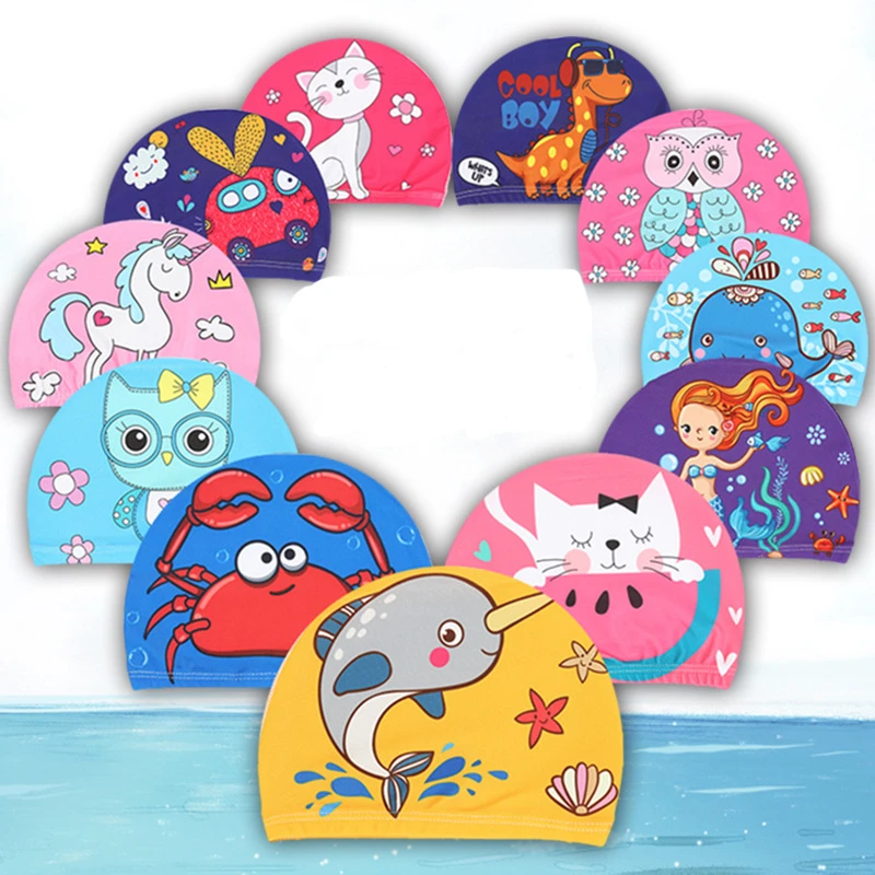 

2-5 Years Boys Girls Swimming Caps 2022 Hot Children Beanies Kids Toddler Beach Swim Hats Cartoon Swimming Pool Caps Cheap Stuff