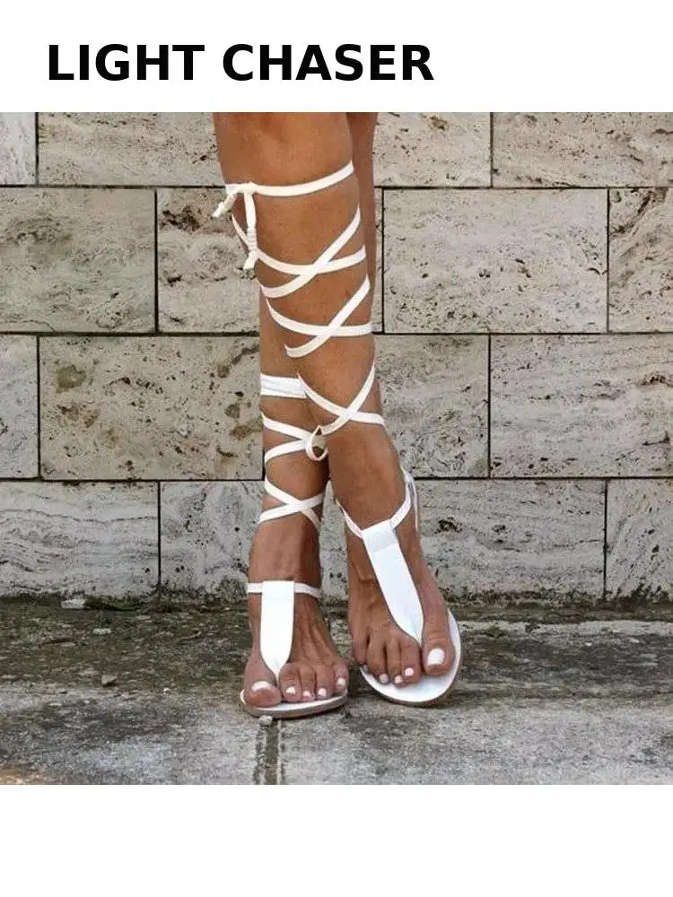 

New Women Gladiator Knee High Sandals Open Toe Lace Up Cross Strappy Sandals Women High Heels Fashion Sexy Shoes Ladies Sandals
