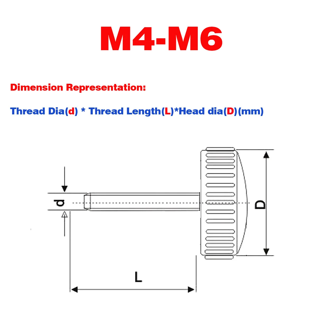 M4 M5 M6 круглая головка ручной зажим гайки ручка пластиковый винт с большим