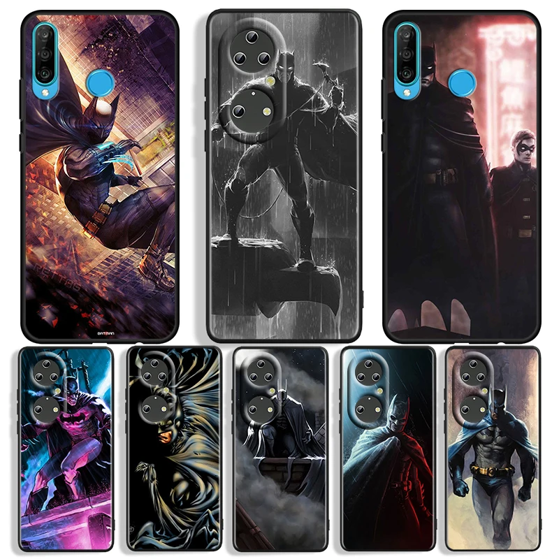 

Batman Superhero Cute For Huawei P50 P40 P30 P20 P10 Pro Lite P Smart Z 2021 2019 4G 5G Silicone Soft Black Phone Case