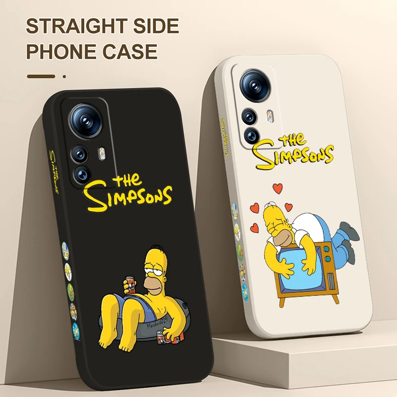 

The Simpsons Homer Liquid Left Rope Phone Case For Xiaomi 12T 12S 12 11 Ultra 11T 10T 9T Note10 Pro Lite 5G Cover