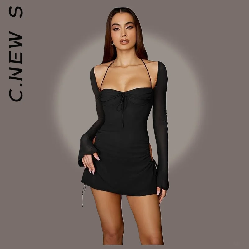 Женское платье с расклешенным рукавом розовое мягкое длинным | Платья