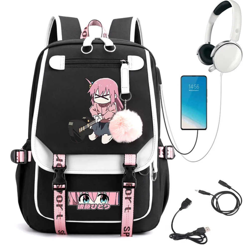 

Bocchi The Rock Hitori Gotou Guitar Print Schoo Bag for Girls Teenage Backpack Back To School Bagpack Usb Travel Laptop Rucksack