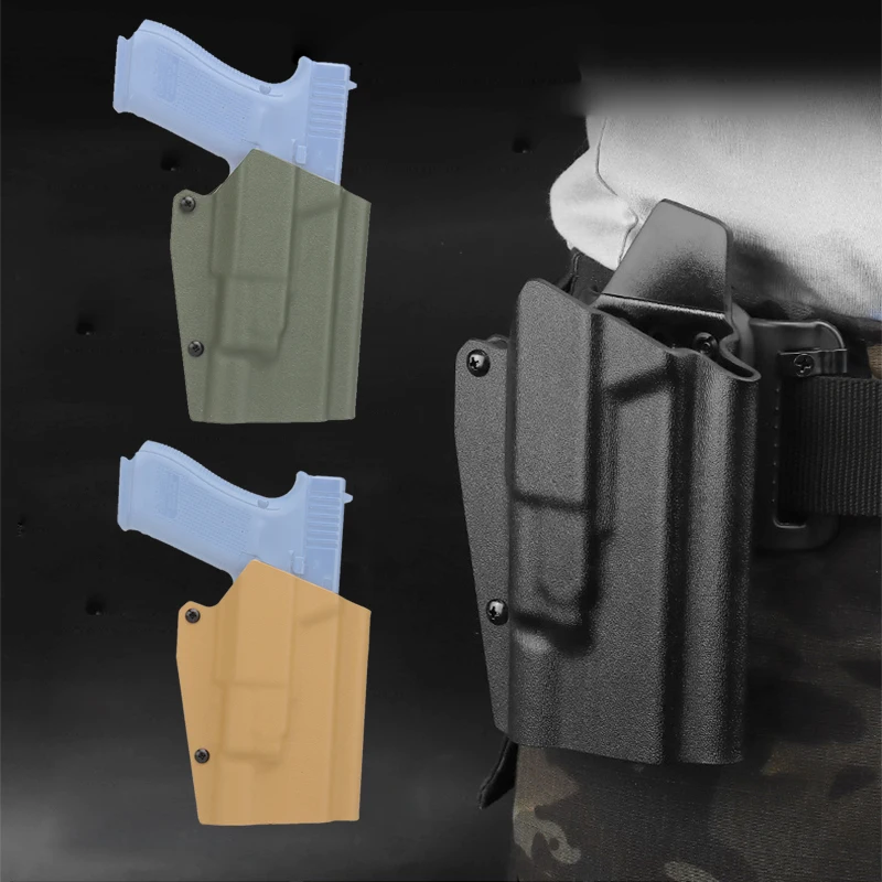 

Tactical Gun Holster adapt to X300 Flashlight Kydex Airsoft Belt Paddle Holsters for Glock 17 19 19X 45 Pistol Hunting accessory