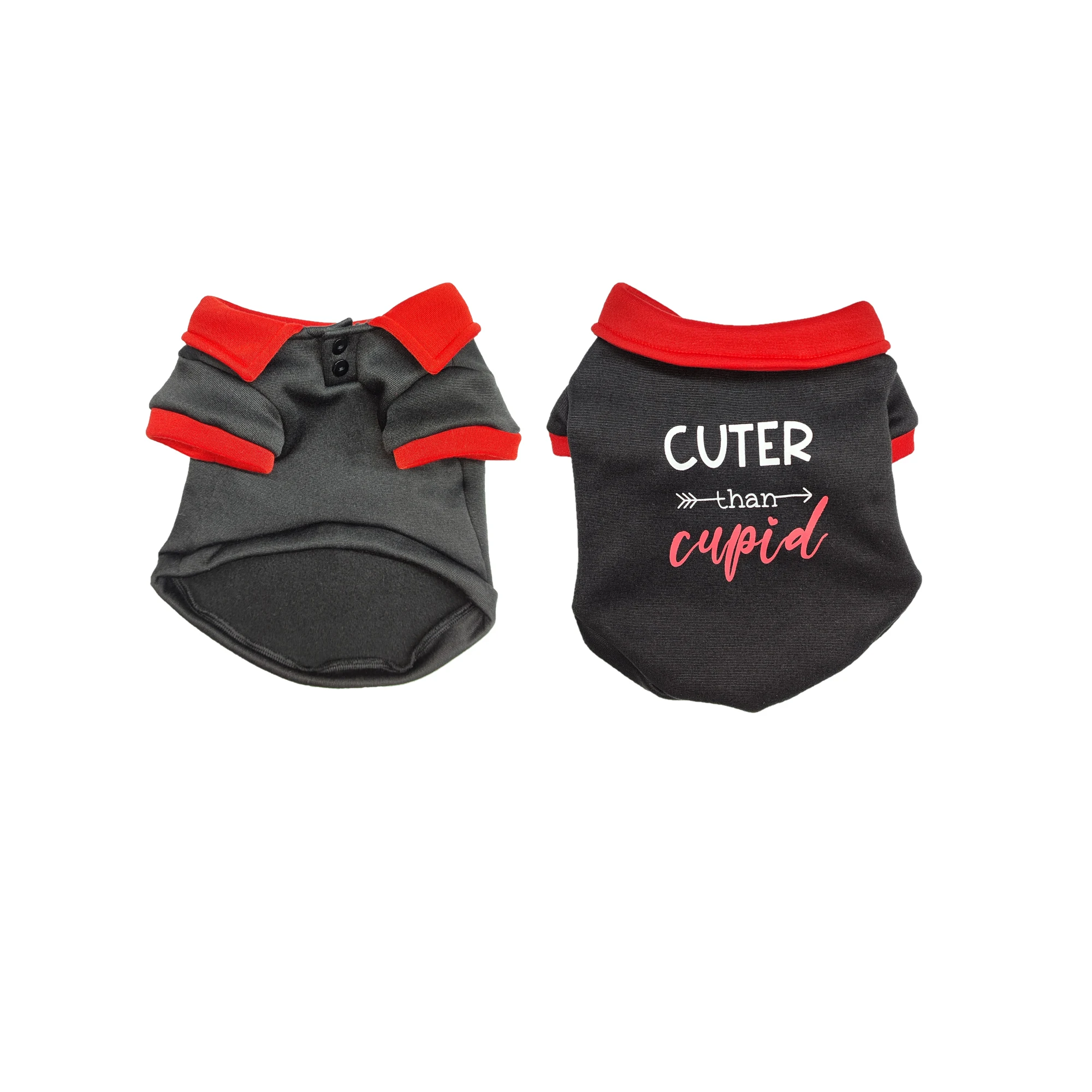 Черная рубашка для собак Купидона летняя и осенняя одежда маленьких средних