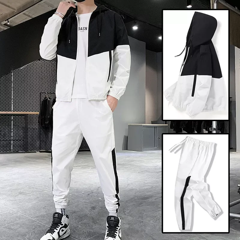 Suit Male 2022 New Set Track Suits Sweatsuit Man Tracksuit Mens Sets Pant Zipper Pockets Outwear 2PC Jacket+Pants Sets