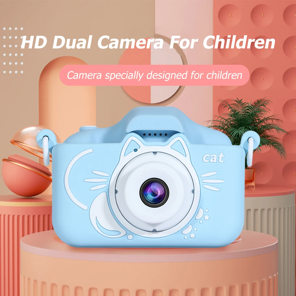 

2 Inch IPS Screen Mini Digital Camera Educational Toys Cartoon Cat Children Camera Birthday Gift Digital Camera with Card Reader