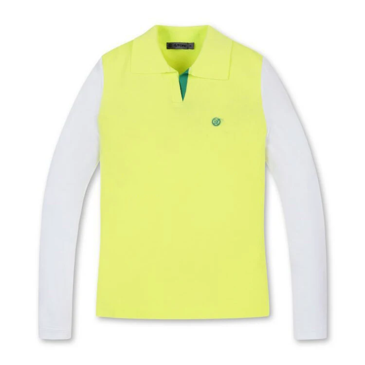 

Women's Golf Apparel 23 Summer Clothing Polo Logo Panel Long Sleeve T-shirt Casual Sports Top Shirt