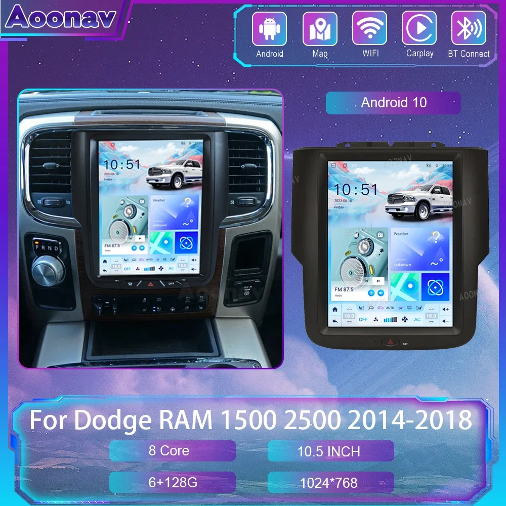 

Latest Car Radio For Dodge RAM 1500 2500 2014-2018 Android Auto Stereo Vertical Screen GPS Navigation Multimedia Player Carplay