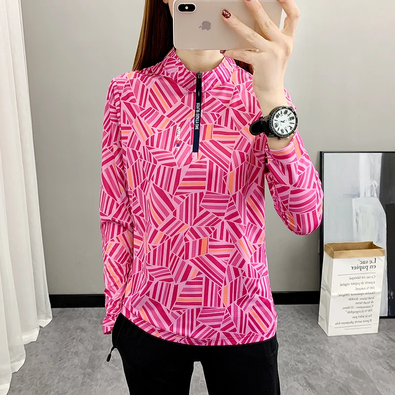 2023 New Summer Quick Dry Elastic Long Sleeve Casual T-Shirts Women's Skin/Sun/UV Protection Hiking Workout Gym Shirts Outdoor