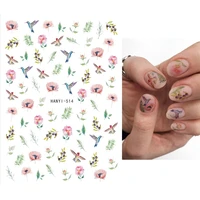 clear flowers leafs butterflys nails art manicure back glue decal decorations design nail sticker for nails tips beauty