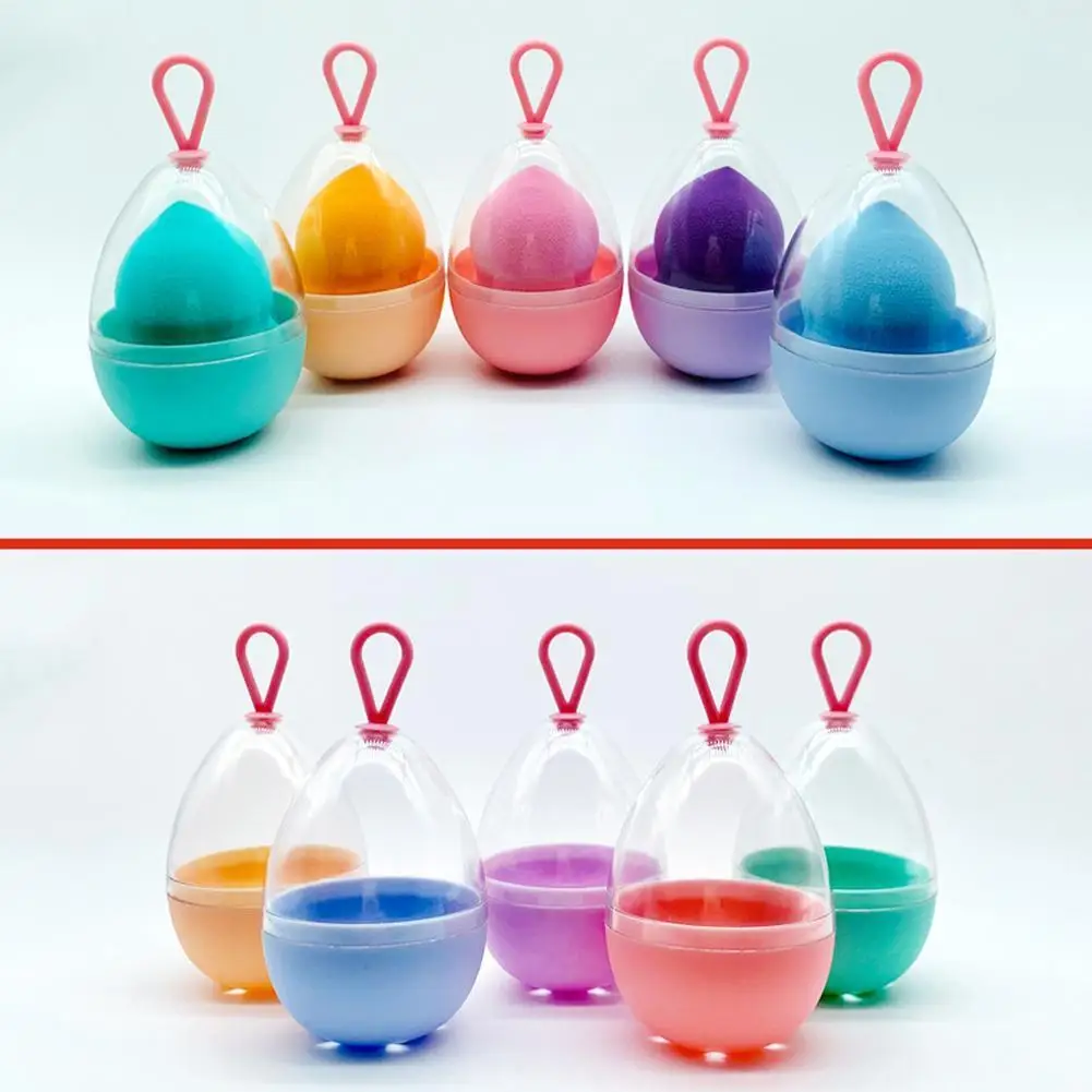 

Empty Transparent Puffs Drying Box Storage Case Portable Egg Shaped Cosmetic Stand Makeup Puff Rack Sponge Blender Holder R0P7