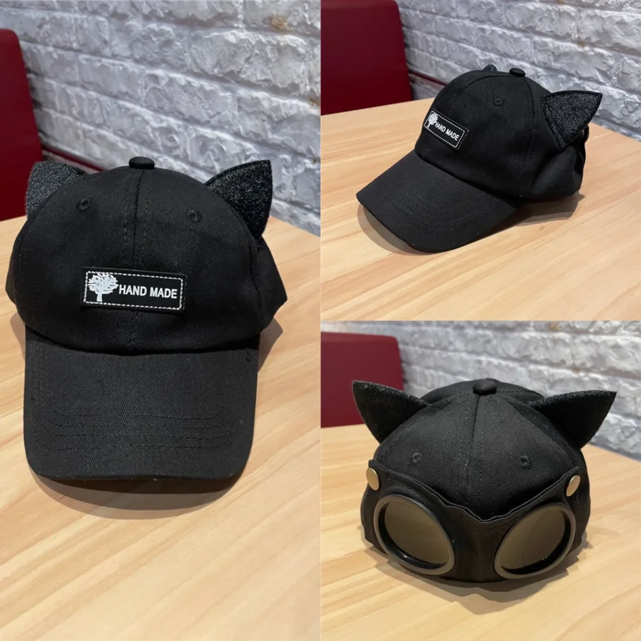 Бейсболка с кошачьими ушками для мужчин и женщин Кепка-Авиатор солнцезащитным