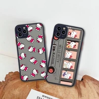 anime hello kitty phone case for iphone 13 12 11 pro max mini xs 8 7 plus x se 2020 xr matte transparent cover