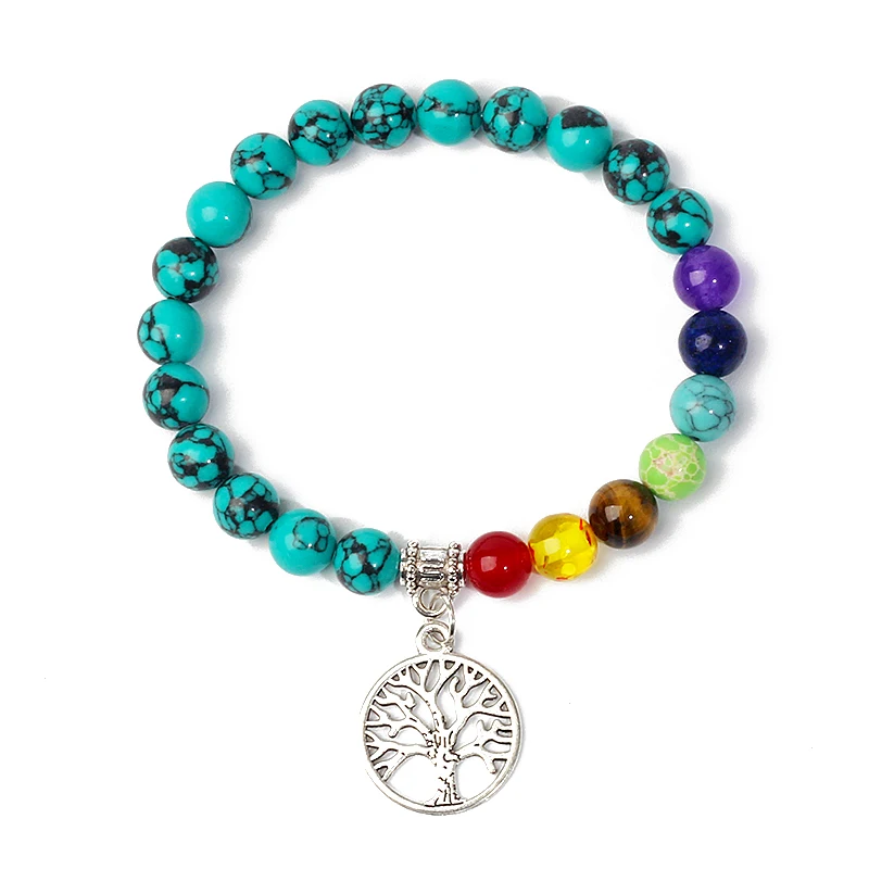 Life Tree 7 Чакр браслеты рейки тигровый глаз исцеление огромная Женская фотография |