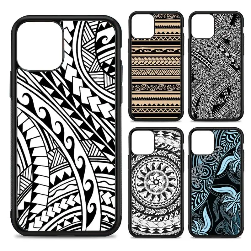 

Maori polynesian samoan tribal Phone Case Silicone PC+TPU Case for iPhone 11 12 13 Pro Max 8 7 6 Plus X SE XR Hard Fundas