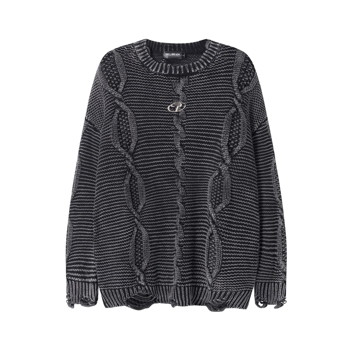 Свитер Cleanfit Y2k для мужчин и женщин с рваным подолом твист однотонный Повседневный