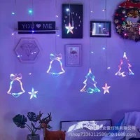 3.5M LED Star Deer Tree Bell Light 220V Christmas Garland Fairy Curtain String Lights for Home New Year Wedding Party Decoration