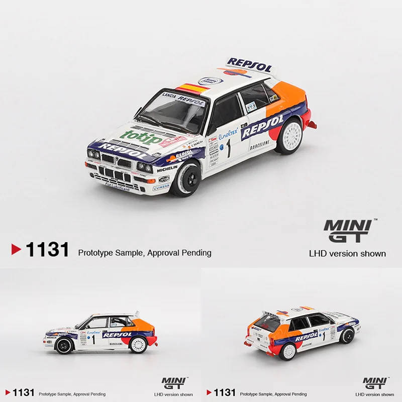 Фото MINIGT 1131 1:64 Lancia Delta HF Integrale Evoluzione # Коллекционная модель автомобиля 1993 года Rallye Monte Carlo, литая под давлением, игрушка №1