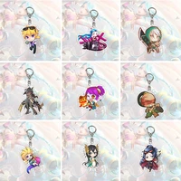 hot game league of hero figure keychains for women men car key chain ring jewelry annie hastur ashe game competition souvenir