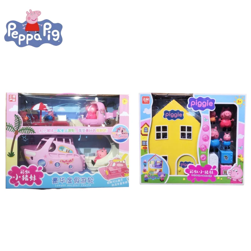 

Серия свинки Пеппа детские игрушки Пеппа розовый замок дом сцена игрушки аниме мультфильм охватывающий Джордж свинка папа свинка мама семья