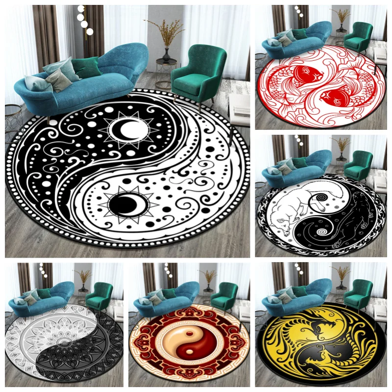 

Напольный коврик Tai Chi Bagua с рисунком круглый ковер, небольшие коврики для спальни, ванной комнаты, напольный коврик, настраиваемый коврик для зоны, коврик для домашних животных