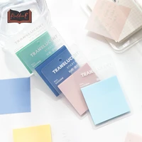 50sheets color transparent memo pad index scrapbooking decoration office supplies creative stationery planner sticky notes