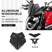 motorcycle windshield for ducati monster 937 plus 2021 2022 accessories windscreen fairing cnc aluminum wind shield deflector