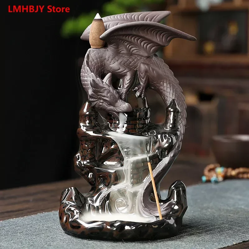 

Smoke Backflow Aromatherapy Stove Creative Home Decoration European Style Wing Dragon Waterfall Backflow Aromatherapy Stove