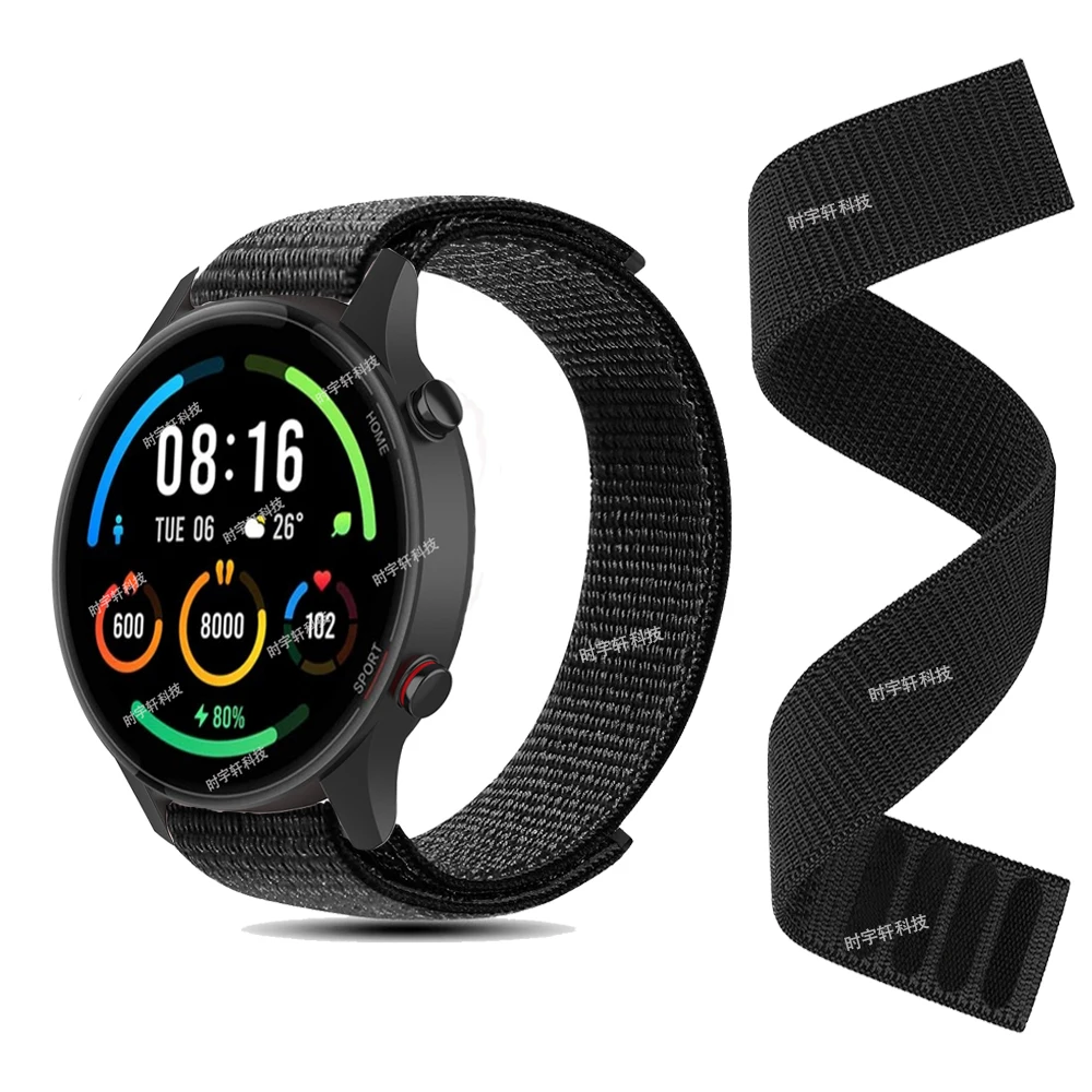 

22mm Smart Watch Strap For Xiaomi Watch S1/S1 Active Sport Nylon Loop Bracelet For Xiaomi Watch Color 1 2/Realme Watch 2 S Belt