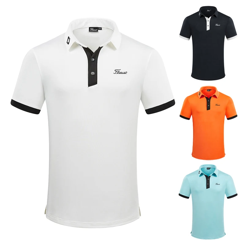 

golf clothing men's breathable and fast drying outdoor sports short sleeve polo shirt golf fashion top