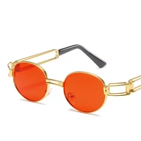 2022 new fashion versatile steampunk metal sunglasses womens retro round small frame sexy temperament glasses uv400