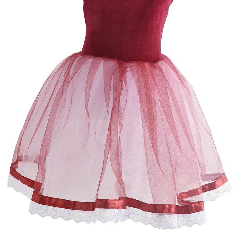 Профессиональная балетная романтическая пачка длинная юбка черное красное