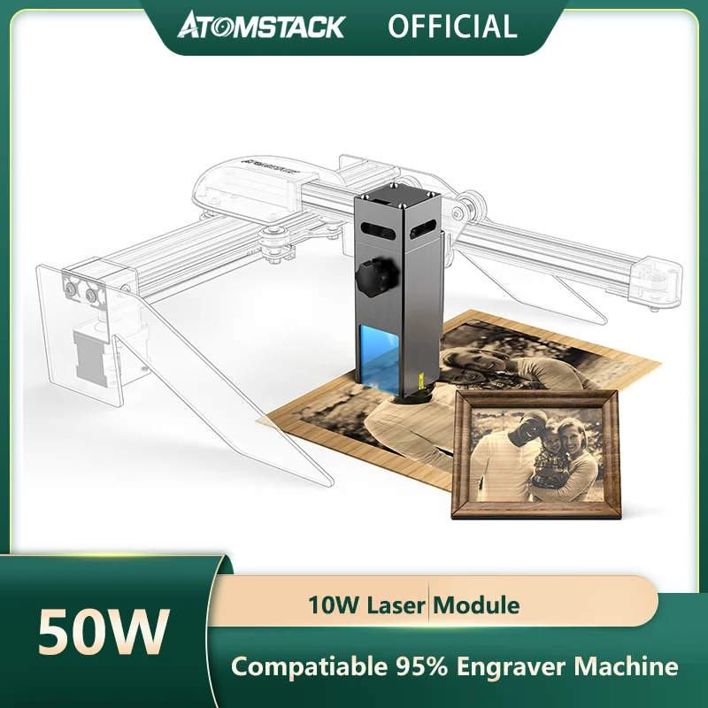 

ATOMSTACK M50 Laser Module 50W Laser Engraver Module Double Ultra-Fine Compressed Spot DIY Engraving Module 10W Optical Power