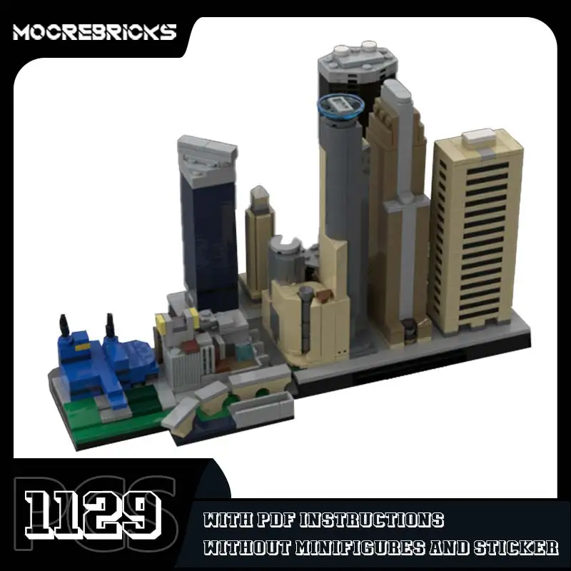 Городской ориентир вид на улицу модель Minneapolis Skyline строительные блоки