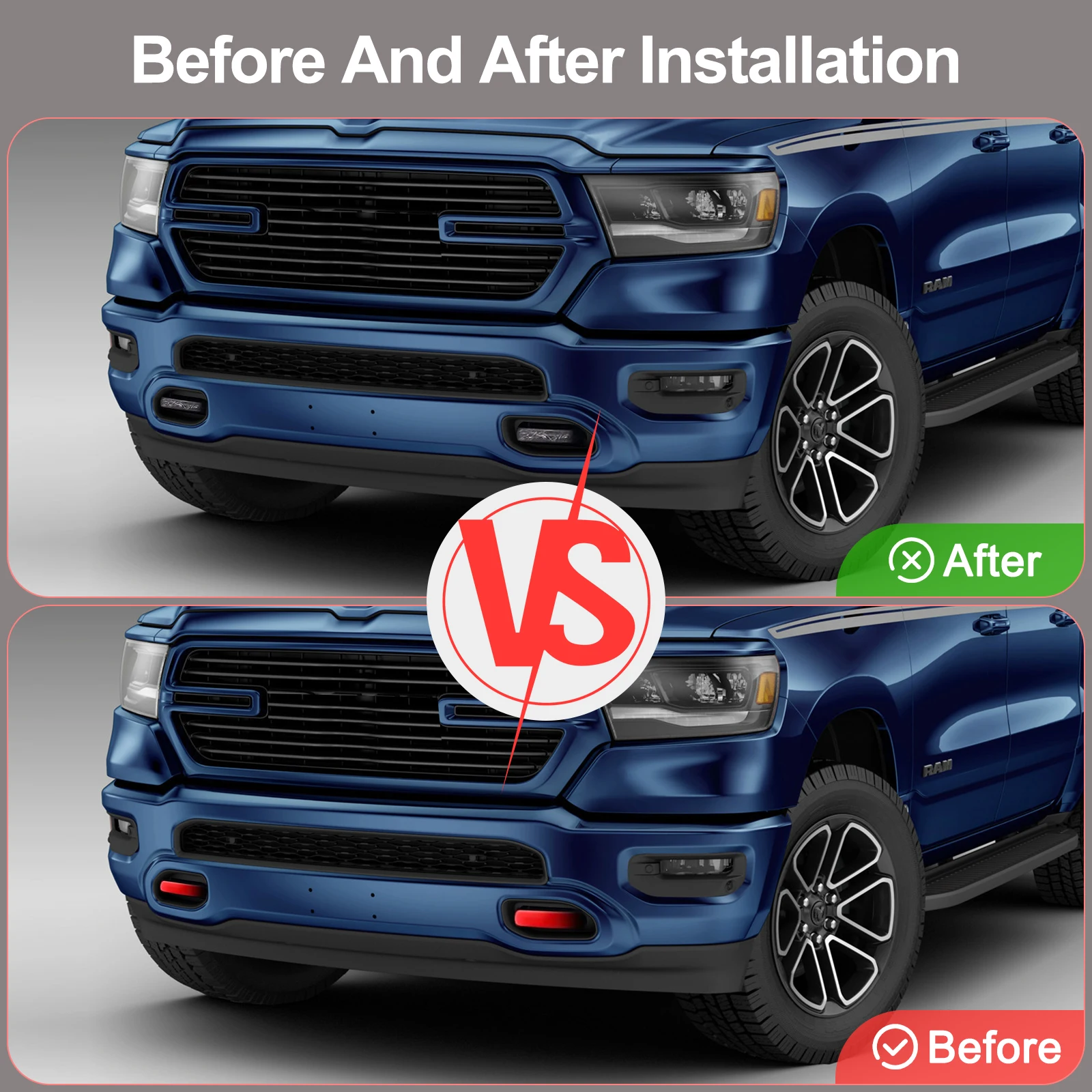 Фото Чехлы фаркопа для Dodge RAM 1500 (2019-2024), утолщенная модернизация, аксессуары для крышки фаркопа №4