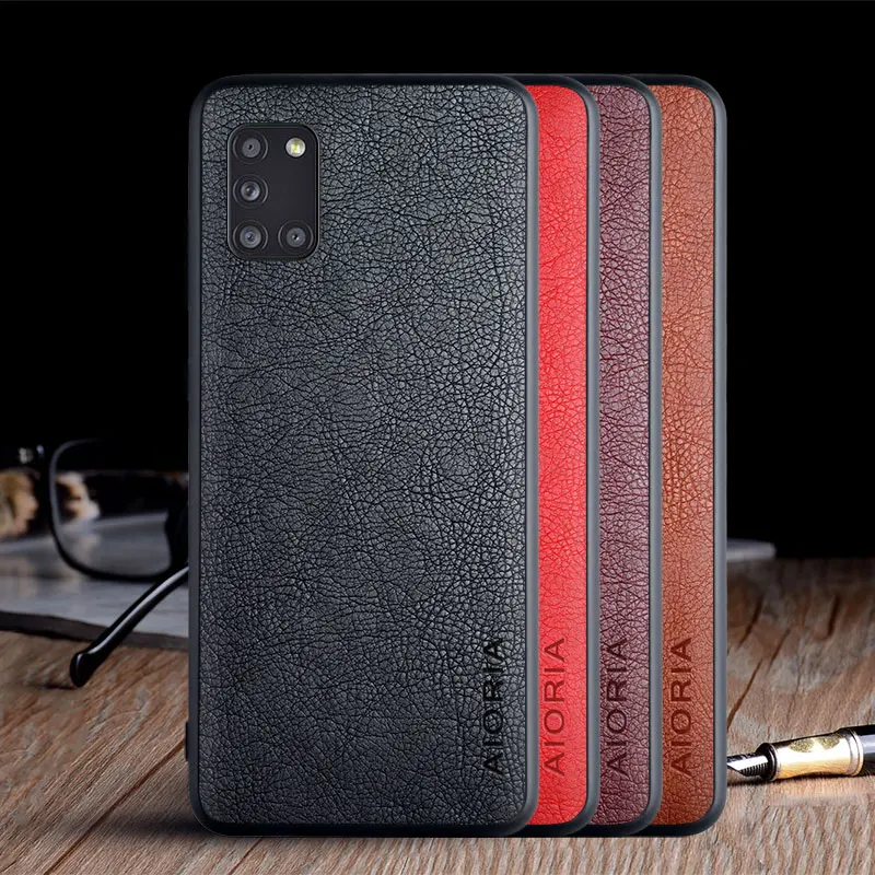 

Case for Samsung Galaxy A31 funda luxury Vintage Leather skin coque phone soft cover for samsung galaxy a31 case capa