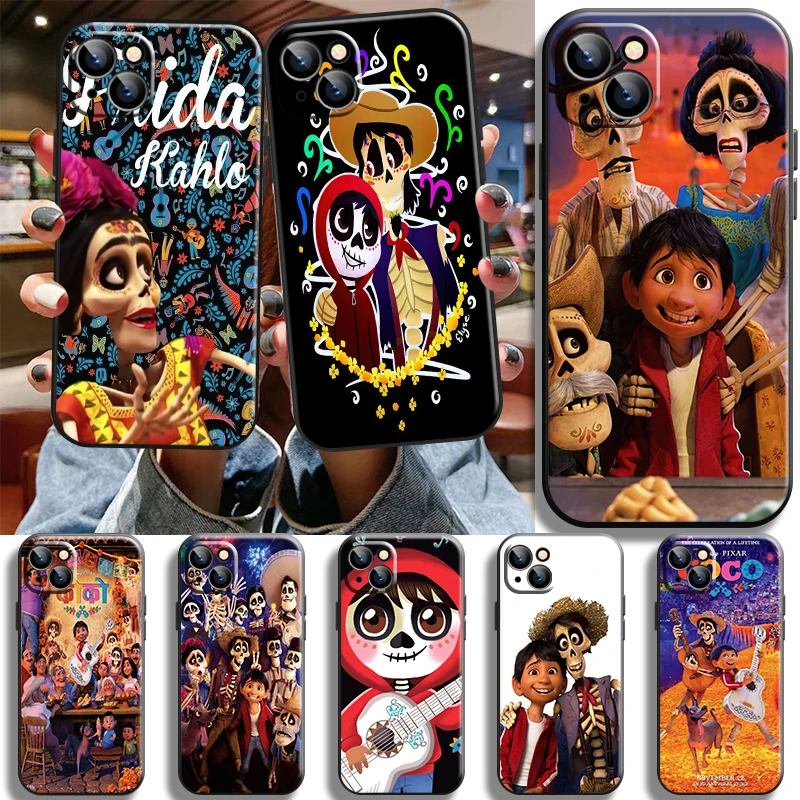 

Disney Coco Miguel Riveras Phone Case For iPhone 14 13 12 11 Pro Mini X XR XS Max SE 7 8 Plus Shockproof Cases Shell Cover Back