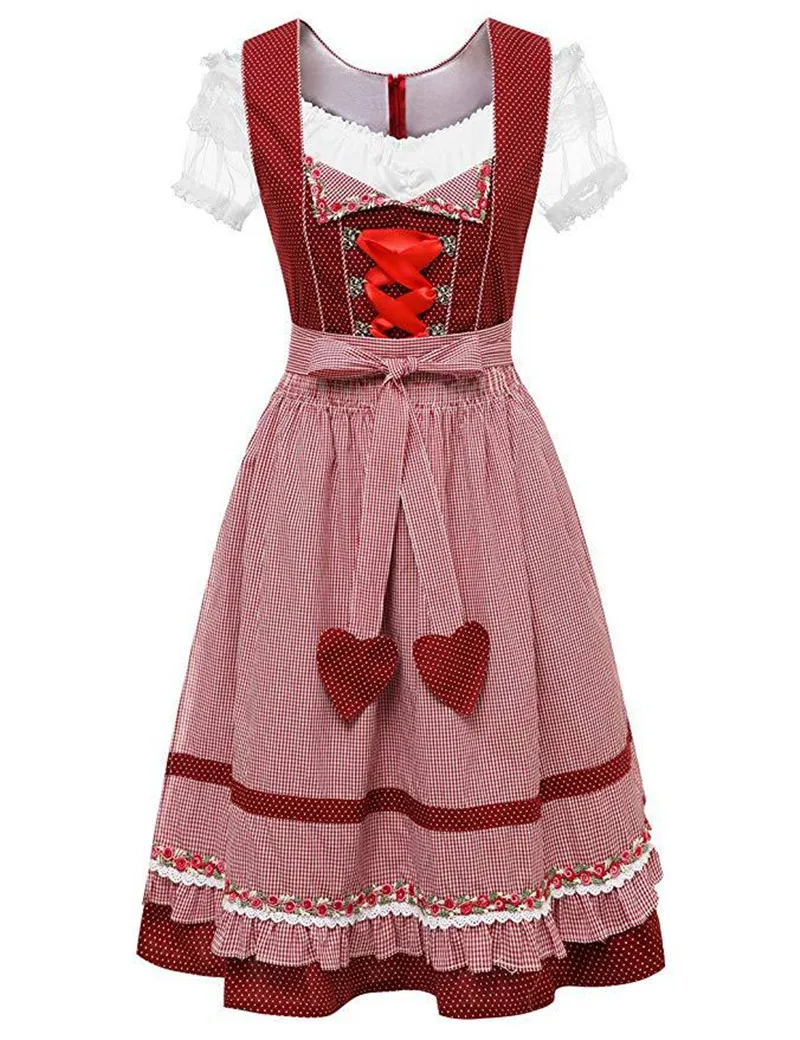Women's Bavarian Oktoberfest Costumes Traditional German Dirndl Dress Three Pieces Suit Halloween Cosplay Fancy Party |