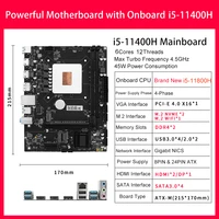 gaming pc motherboard with onboard cpu i5 11400h 2 7ghz 6cores 12threads ready to use alternative to i5 12400 i7 10700