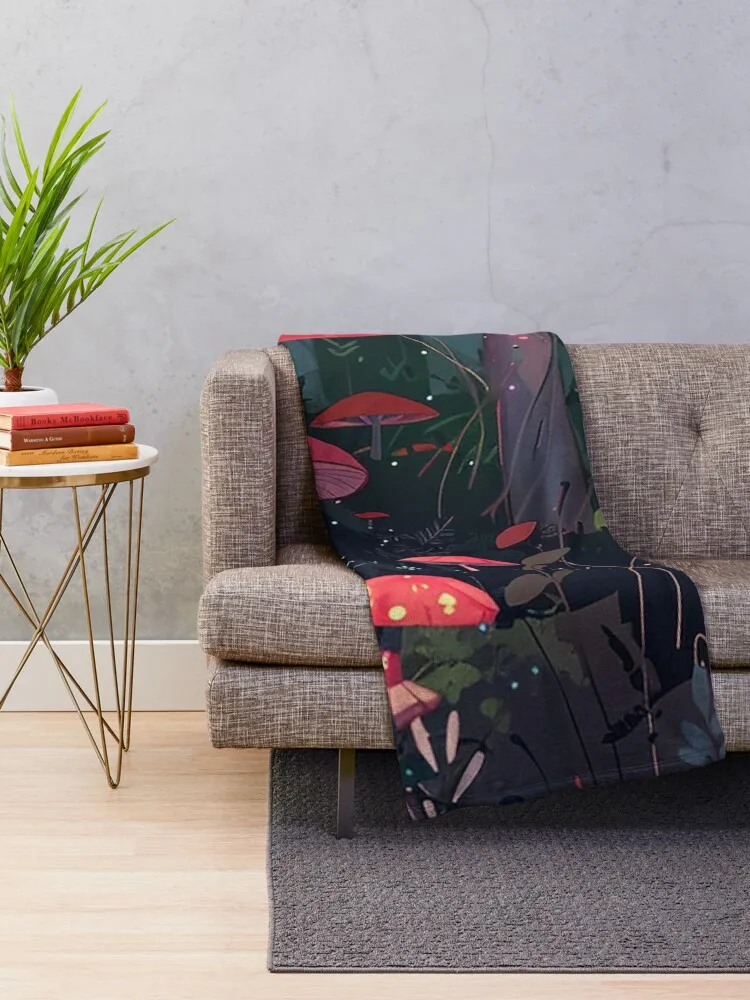 Волшебный грибной лес - Dark Fantasy Cottagecore от NoarusRainbowLand 2024 роскошное одеяло для